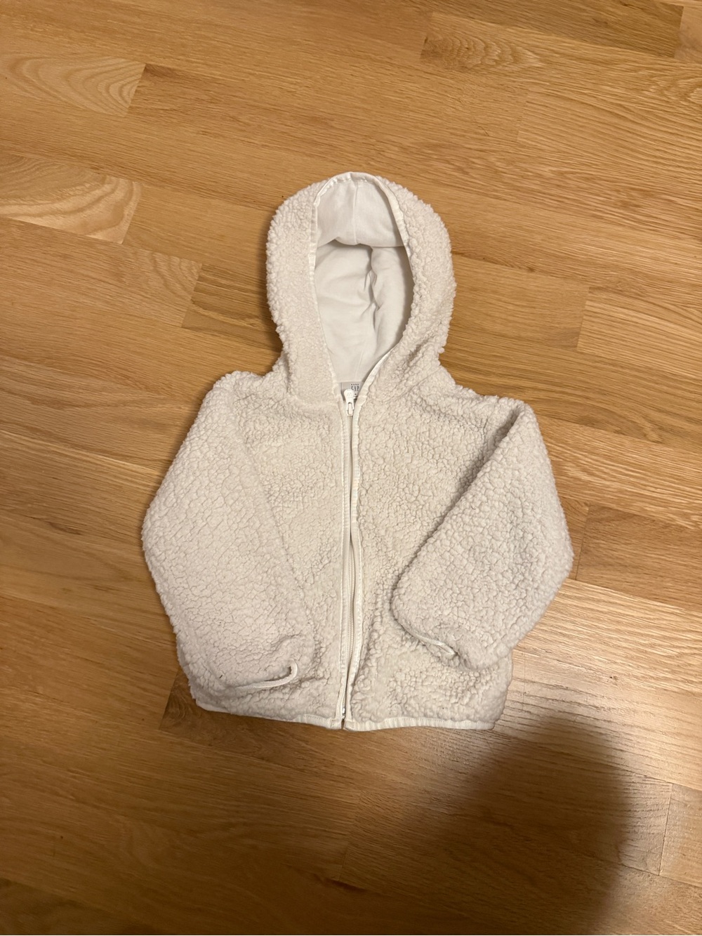 GAP Cozy Ivory Sherpa Zip Hoodie for Kids